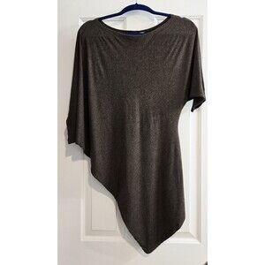 Northland Brown Asymmetrical Tunic Top Draped Boho Blouse Small Medium Cottage